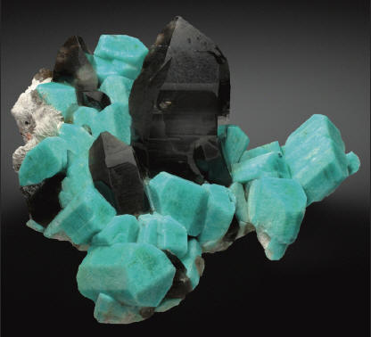 16 cm specimen with dominating big smoky quartz crystal. Astro Gallery specimen.J. Callén photo.