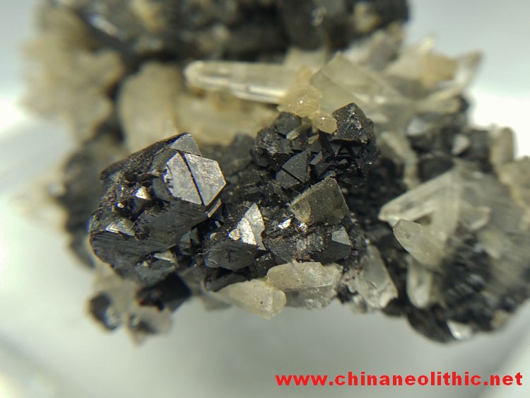 罕见的黝锡矿和水晶共生矿物晶体标本宝石原石原矿,黝锡矿