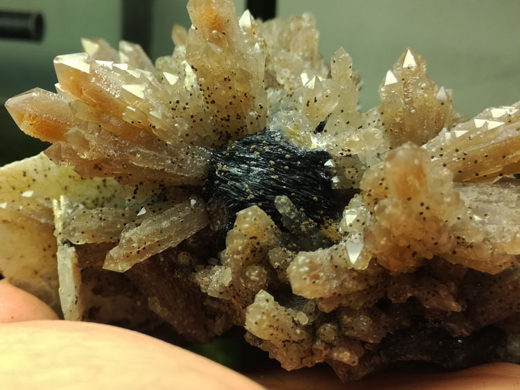 Inner Mongolia red crystal and Hematite, calcite mineral crystal gem stone ore samples,Hematite,Quartz