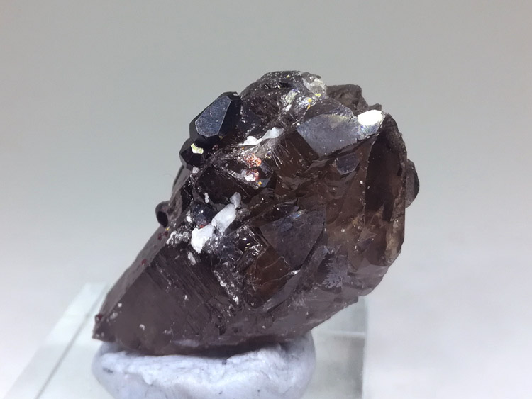 超大晶体石榴石和茶色水晶共生矿物晶体标本宝石原石原矿,石榴石,水晶