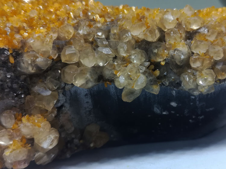 Full floating Stilbite, calcite and black crystal mineral crystal mineral specimen gem stone,Stilbite,Calcite,Quartz