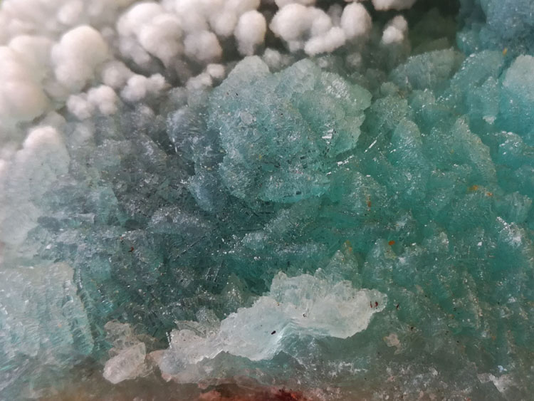 罕见有晶体的白色天蓝色双色异极矿共生矿物标本晶体宝石原石原矿,异极矿
