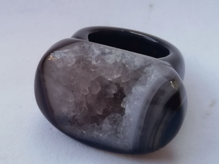 超个性吸引眼球的天然玛瑙原石水晶洞戒指矿物晶体宝石原矿,玛瑙,水晶