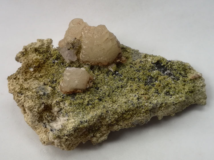 Stacked Calcite and Smoke Quartz Mineral Specimens from Fujian,Calcite,Quartz