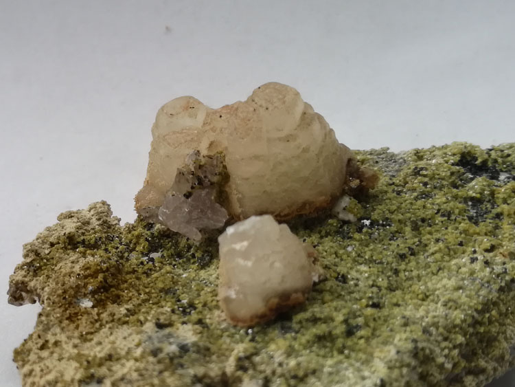 Stacked Calcite and Smoke Quartz Mineral Specimens from Fujian,Calcite,Quartz