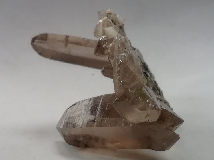 Standard double-ended complete Smoke Quartz and feldspar symbiotic mineral specimens Crystal gemston,Quartz,Feldspar