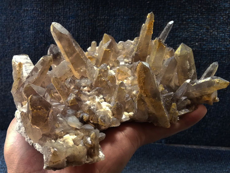 光泽好亮皮茶色水晶茶晶烟晶和长石共生矿物标本晶体宝石原石原矿,水晶,长石