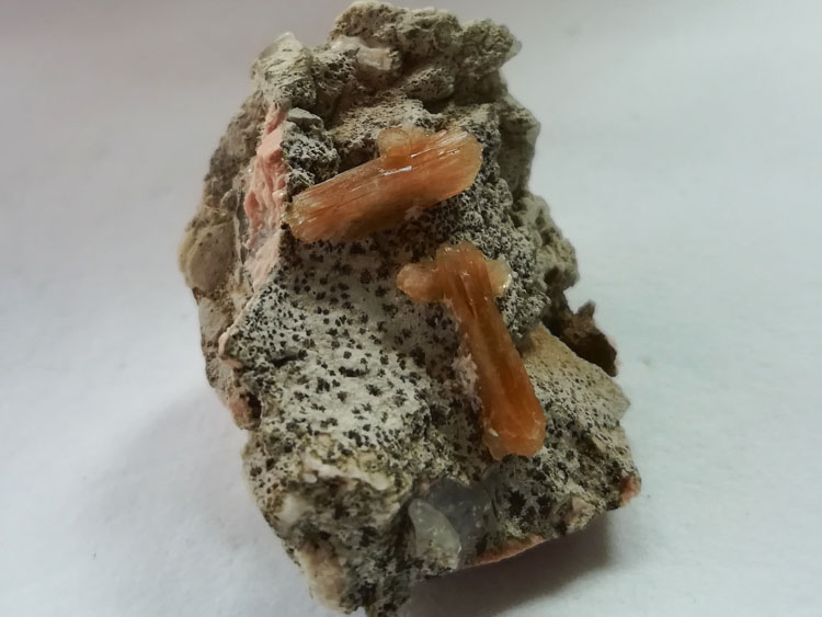 Stilbite and Feldspar and Smoky Quartz Crystal Symbiotic mineral specimens gemstone, original ore an,Stilbite,Quartz,Feldspar