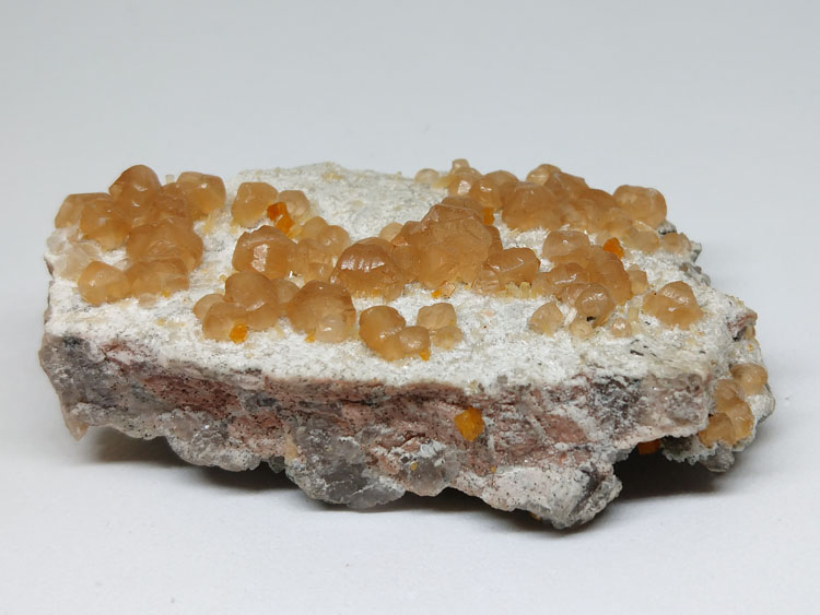 抢眼的橙黄方解石菱沸石茶晶烟晶共生矿物标本晶体宝石原石原矿石,方解,菱沸石,水晶