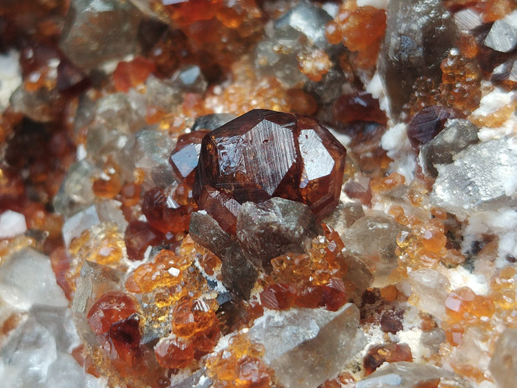 Manganese-aluminum Garnet Spessartine,Smoky Quartz,Opal Mineral Specimens Mineral Crystals Gem,Garnet,Quartz,Opal