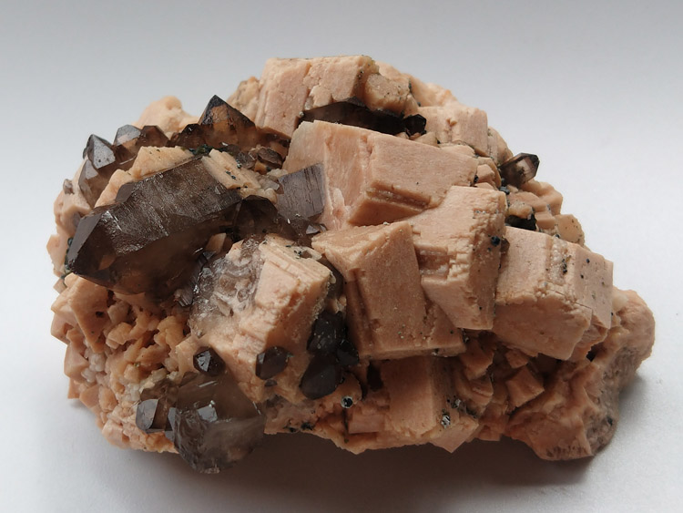 自采钾微斜长石钠长石茶色水晶烟晶矿物标本晶体晶簇宝石原石原矿,长石,水晶