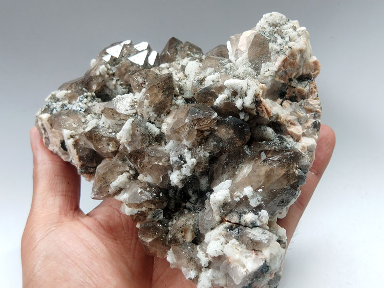 能量茶晶烟晶钠微斜长石云母矿物标本晶体晶簇晶洞宝石原石原矿,水晶,长石,云母